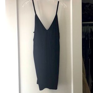 American Apparel velvet strappy back mini dress.